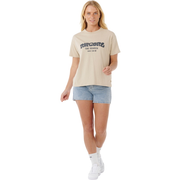 2025 Rip Curl Womens Surf Puff Relaxed Tee 0HXWTE - Natural